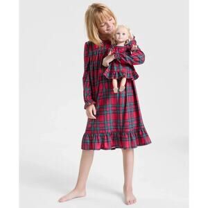 HOLIDAY LANE Girl 2 Pieces Plaid Nightgown with Doll Dress Size L (10/12) 1996